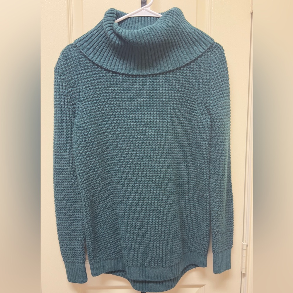 L.L. Bean Teal Cowl Neck Sweater
